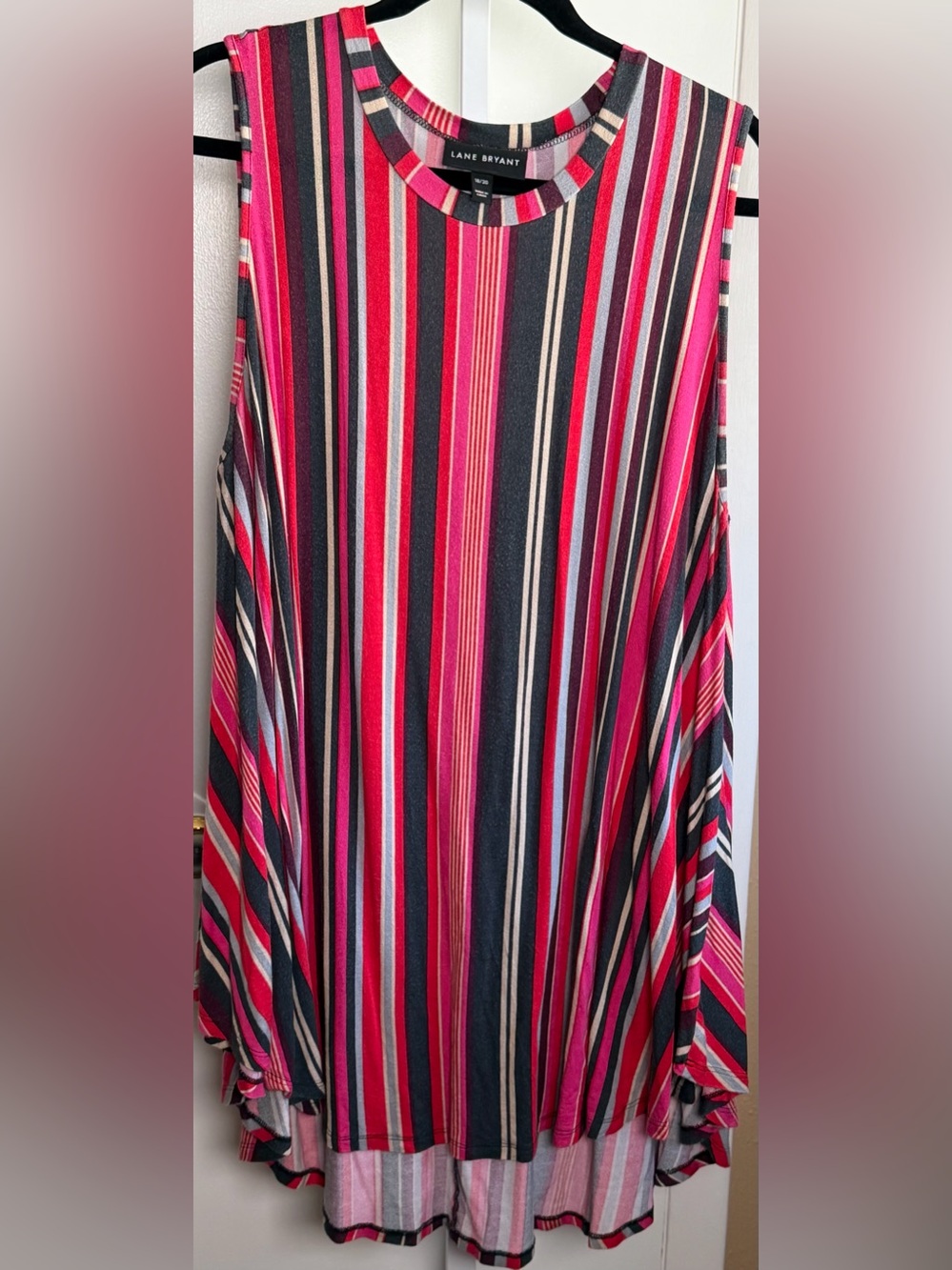 Lane Bryant 18/20 Striped Swing Tunic Tank High Low Hem Plus Size